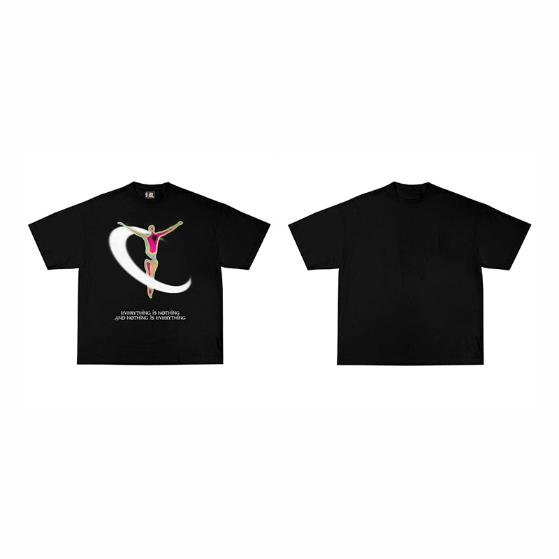 EVERYTHING IS NOTHING  Loose Printed Short-sleeved T-shirt
