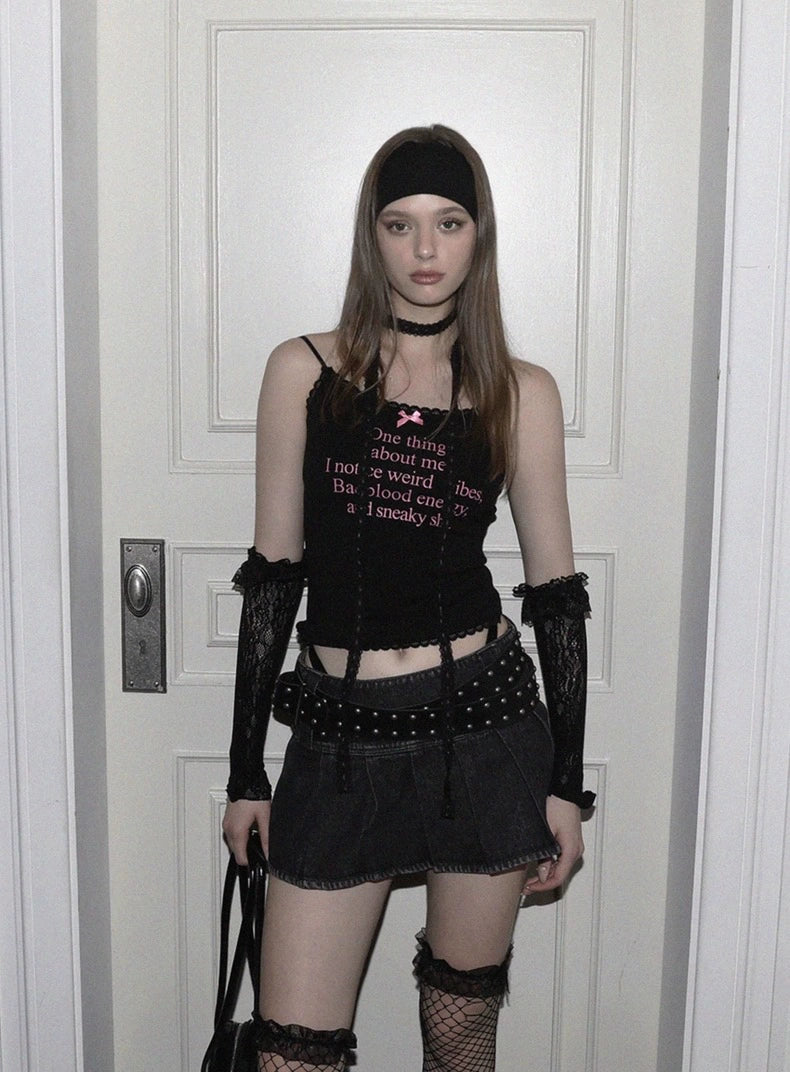 Badblood Camisole Tank Top For Women Bow Lace